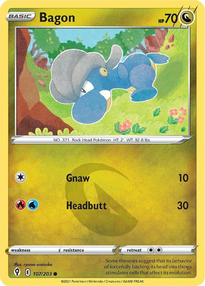 Bagon 107/203 Evolving Skies Pokémon card