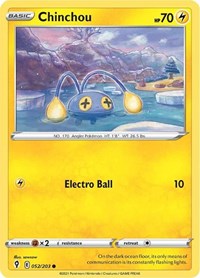 Chinchou 052/203 Common – Evolving Skies Pokémon card