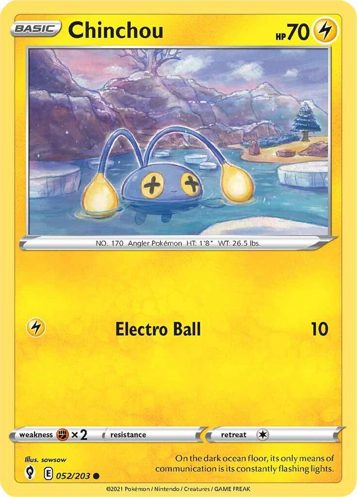 Chinchou 052/203 Evolving Skies Pokémon card