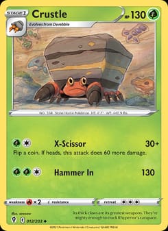 Crustle 012/203 Uncommon – Evolving Skies Pokémon card