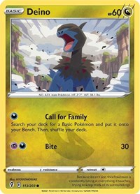 Deino 113/203 Common – Evolving Skies Pokémon card