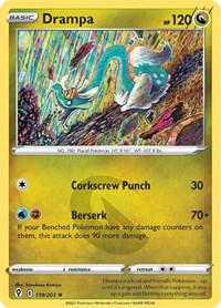 Drampa 119/203 Rare – Evolving Skies Pokémon card