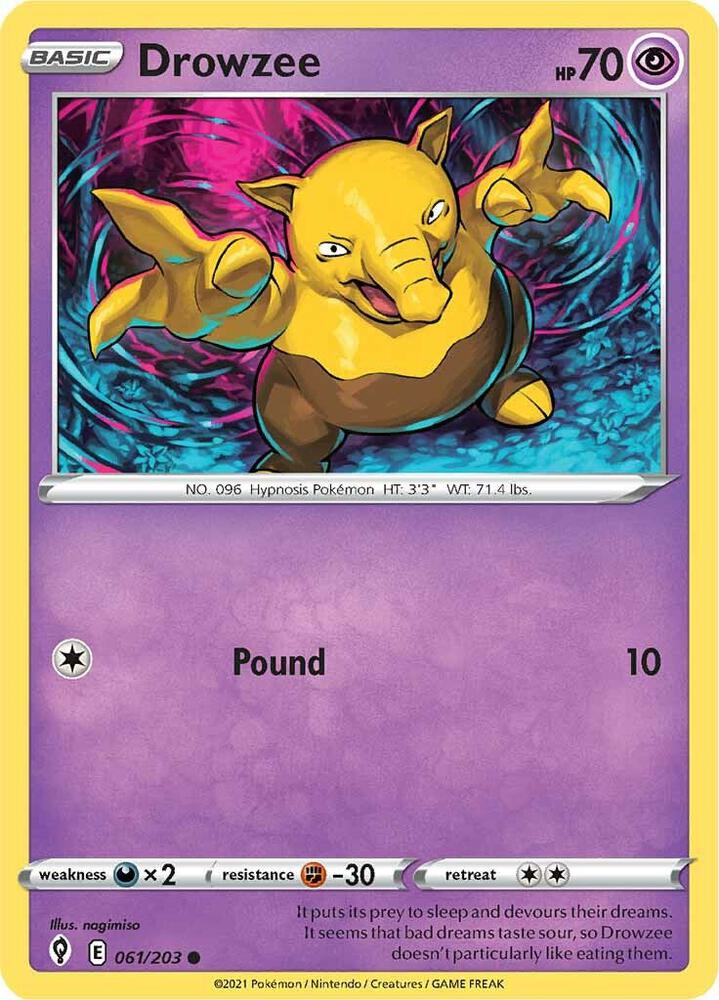 Drowzee 061/203 Evolving Skies Pokémon card