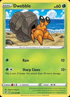 Dwebble 011/203 Common – Evolving Skies Pokémon card