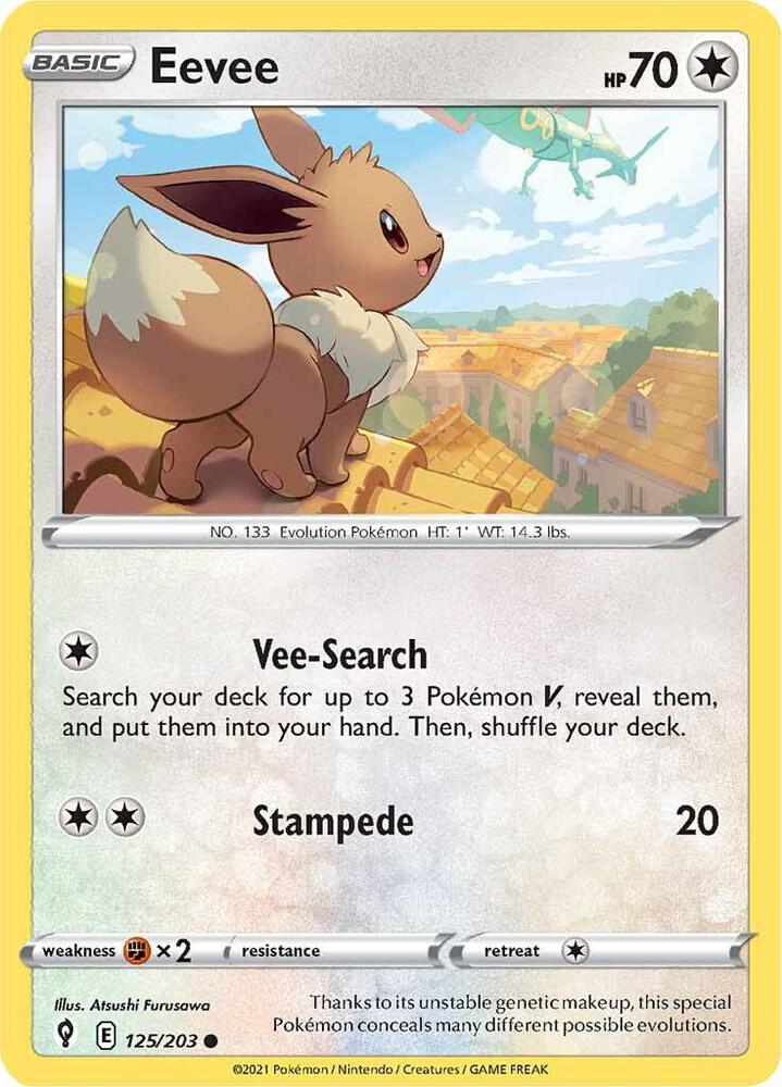 Eevee 125/203 Evolving Skies Pokémon card