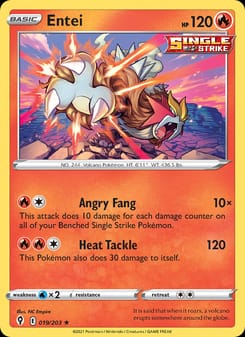 Entei 019/203 Holo Rare – Evolving Skies Pokémon card