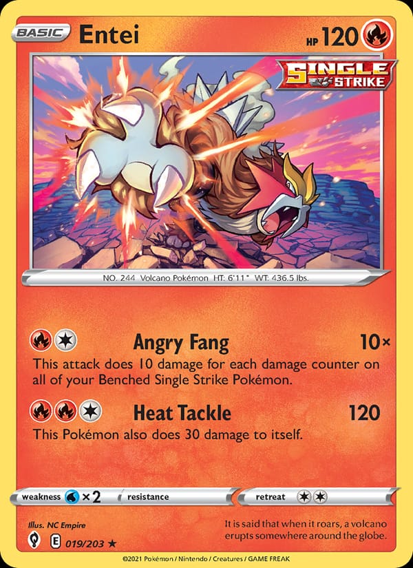 Entei 019/203 Evolving Skies Pokémon card