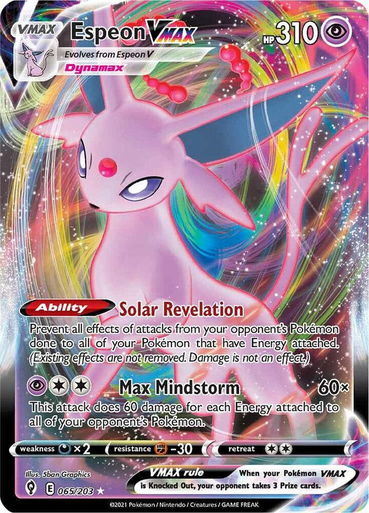 Espeon VMAX 065/203 Evolving Skies Pokémon card