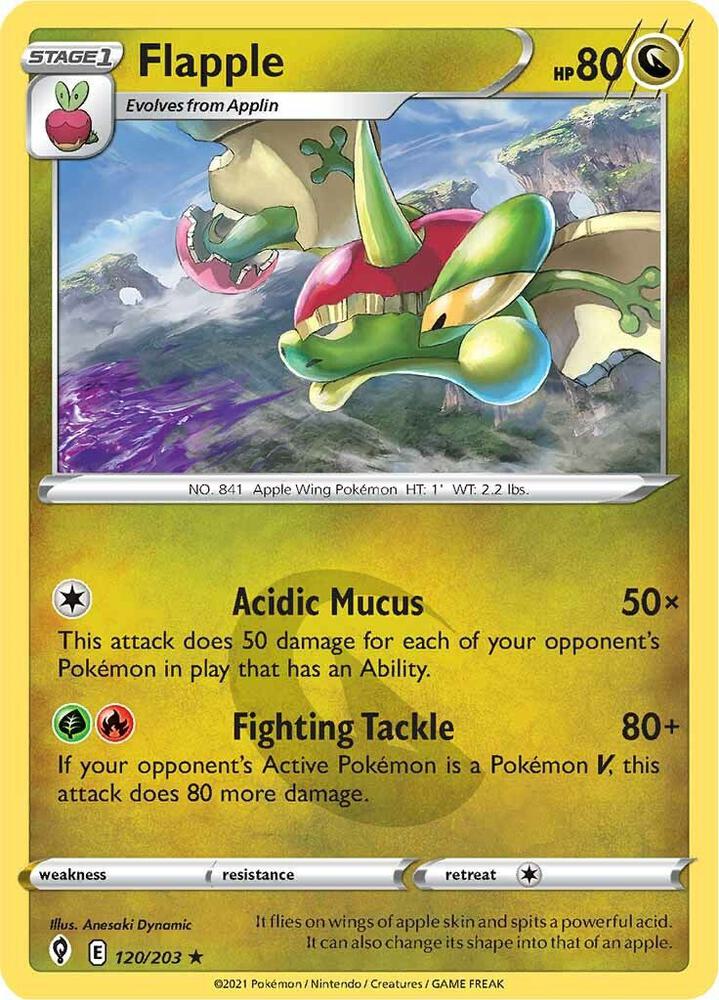 Flapple 120/203 Evolving Skies Pokémon card