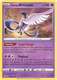 Galarian Articuno 063/203 Holo Rare – Evolving Skies Pokémon card