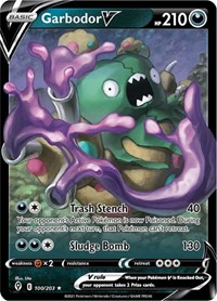 Garbodor V 100/203 Ultra Rare – Evolving Skies Pokémon card