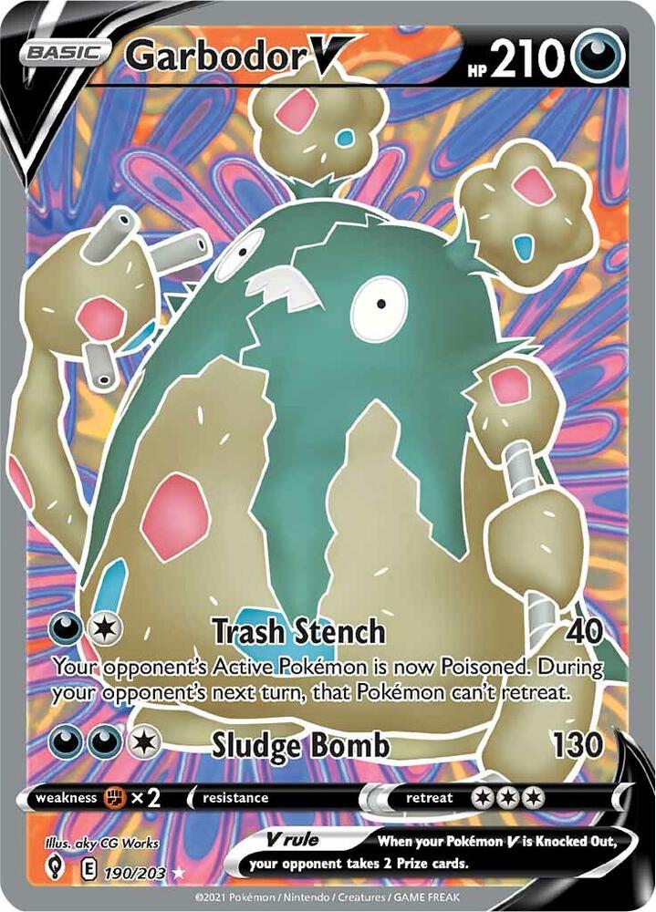 Garbodor V 190/203 Evolving Skies Pokémon card