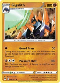 Gigalith 088/203 Rare – Evolving Skies Pokémon card