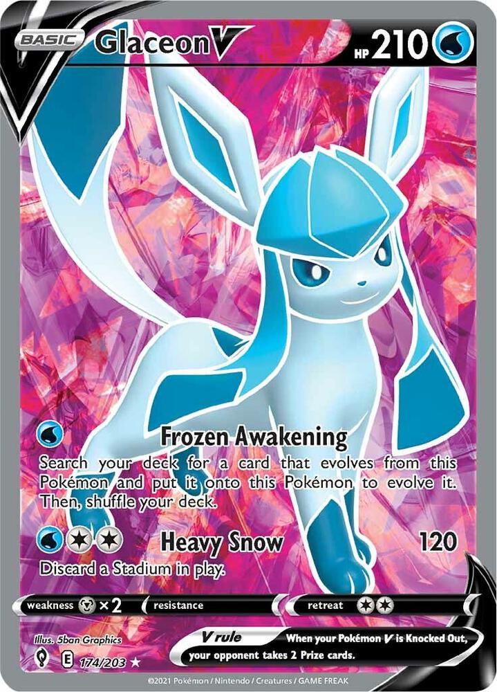 Glaceon V 174/203 Evolving Skies Pokémon card