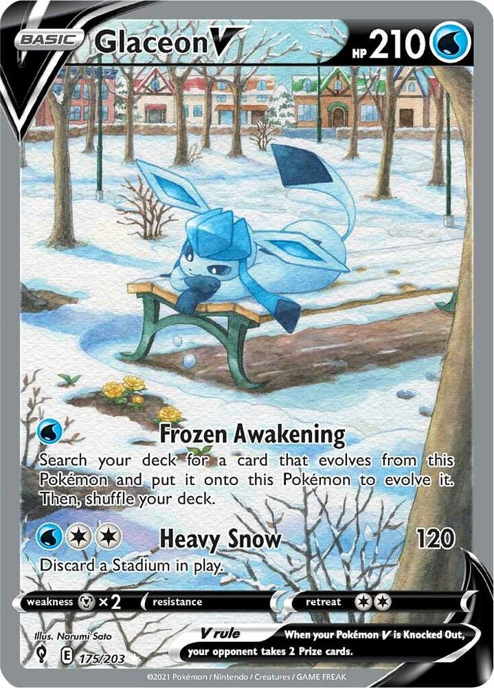 Glaceon V 175/203 Evolving Skies Pokémon card