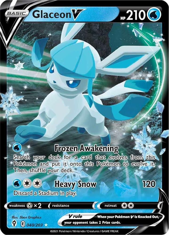 Glaceon V 040/203 Evolving Skies Pokémon card