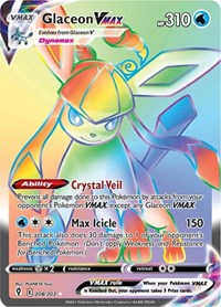 Glaceon VMAX 208/203 Secret Rare – Evolving Skies Pokémon card