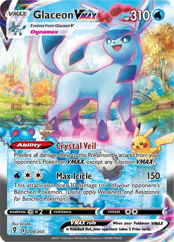 Glaceon VMAX 209/203 Evolving Skies Pokémon card