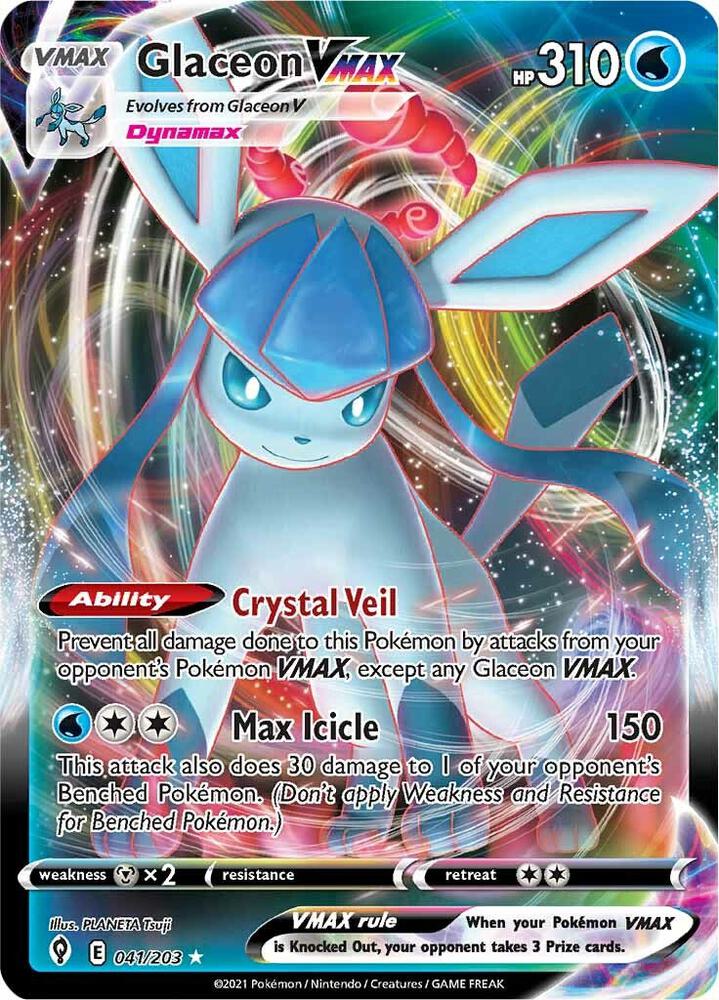 Glaceon VMAX 041/203 Evolving Skies Pokémon card