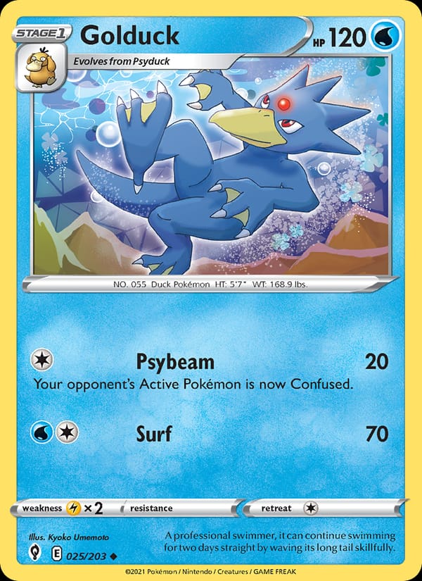 Golduck 025/203 Evolving Skies Pokémon card