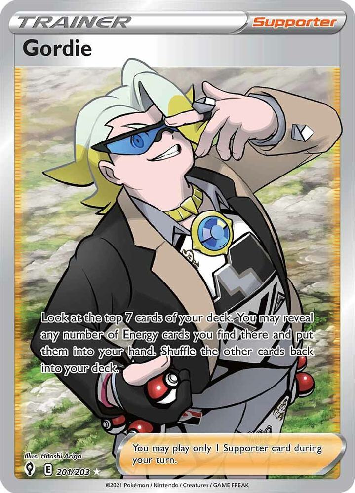Gordie 201/203 Evolving Skies Pokémon card