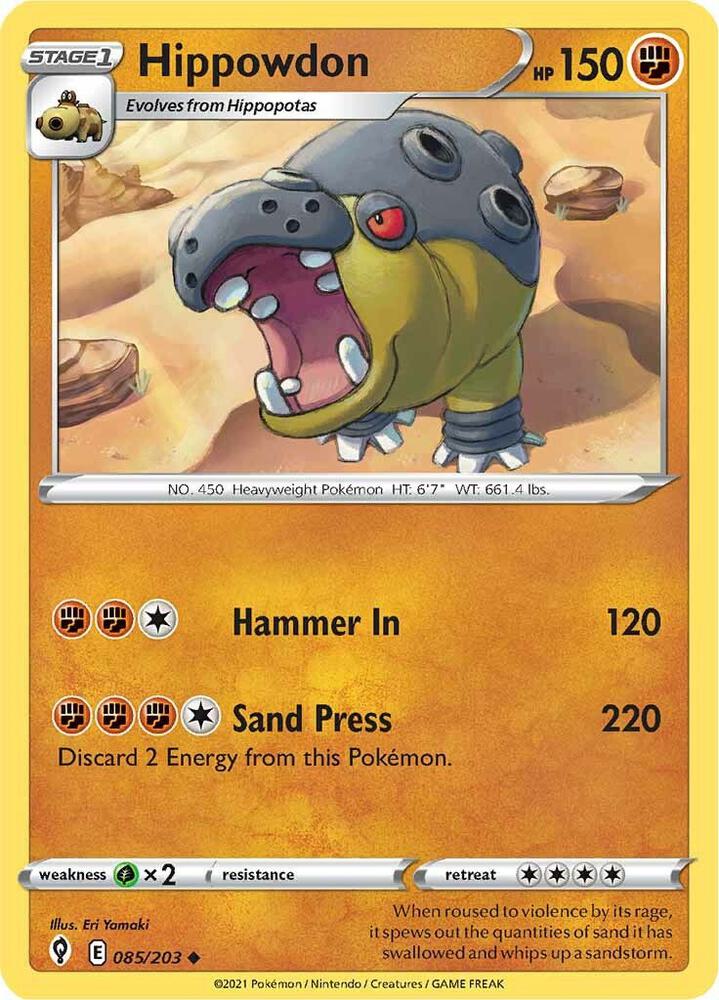 Hippowdon 085/203 Evolving Skies Pokémon card