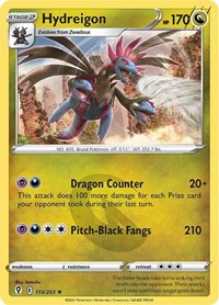 Hydreigon 115/203 Holo Rare – Evolving Skies Pokémon card