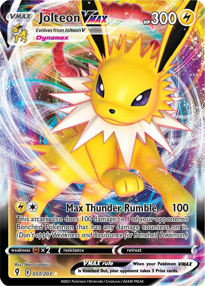 Jolteon VMAX 051/203 Evolving Skies Pokémon card