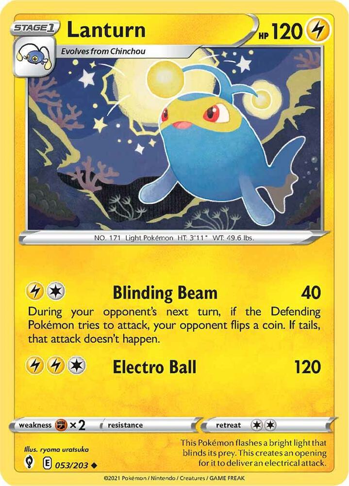 Lanturn 053/203 Evolving Skies Pokémon card