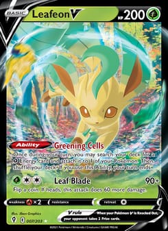 Leafeon V 007/203 Ultra Rare – Evolving Skies Pokémon card