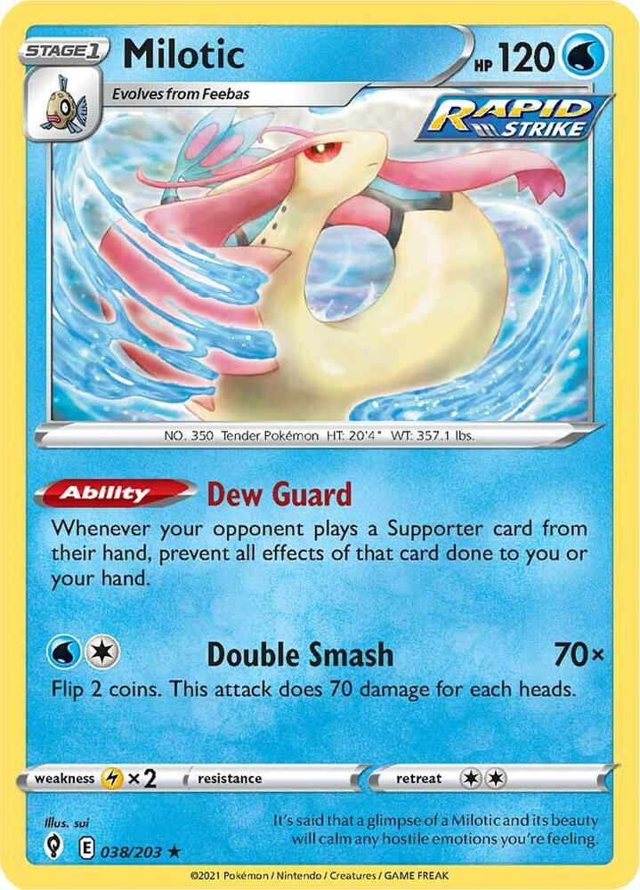 Milotic 038/203 Evolving Skies Pokémon card
