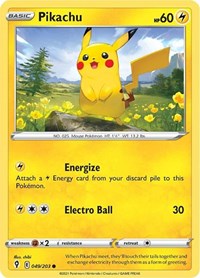 Pikachu 049/203 Common – Evolving Skies Pokémon card