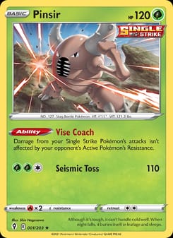 Pinsir 001/203 Rare – Evolving Skies Pokémon card
