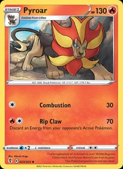 Pyroar 023/203 Uncommon – Evolving Skies Pokémon card