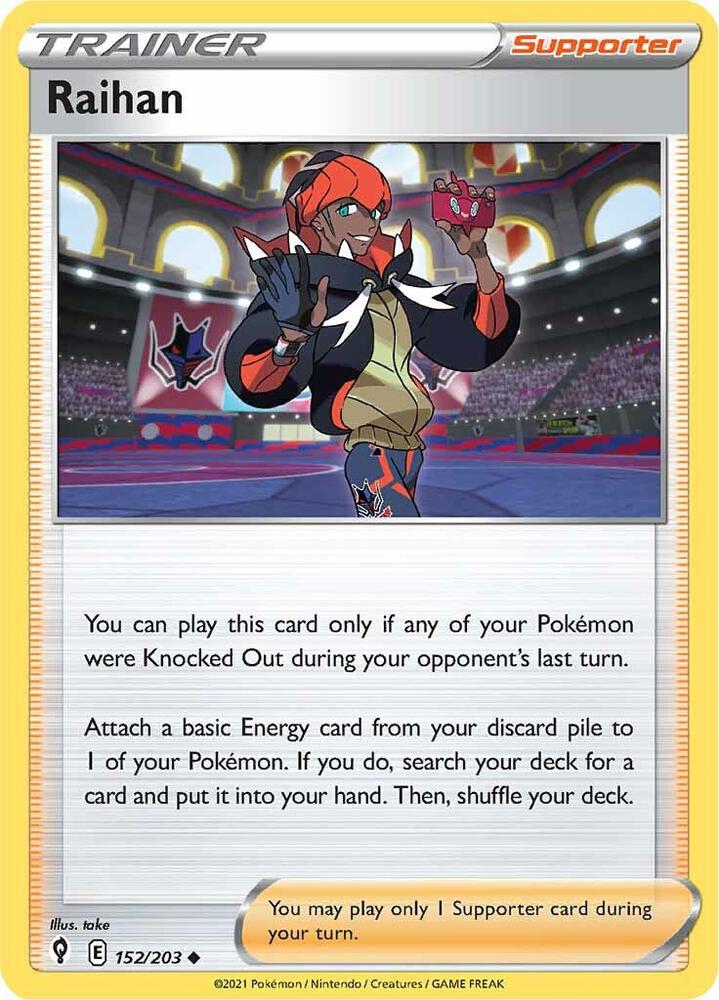 Raihan 152/203 Evolving Skies Pokémon card