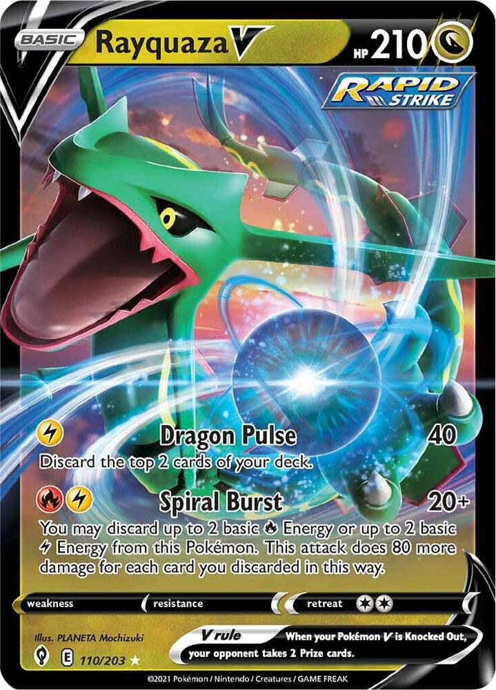 Rayquaza V 110/203 Evolving Skies Pokémon card