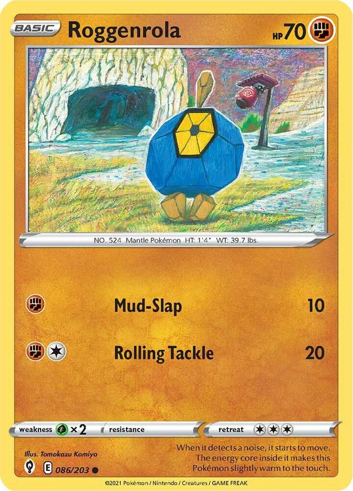 Roggenrola 086/203 Evolving Skies Pokémon card