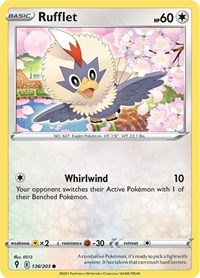 Rufflet 136/203 Common – Evolving Skies Pokémon card