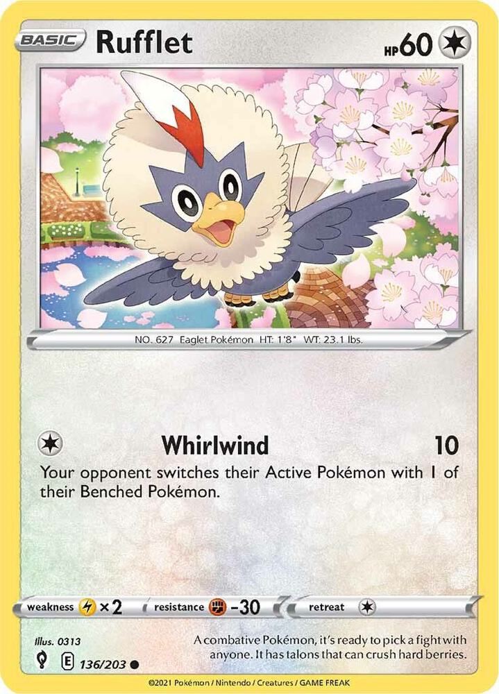 Rufflet 136/203 Evolving Skies Pokémon card