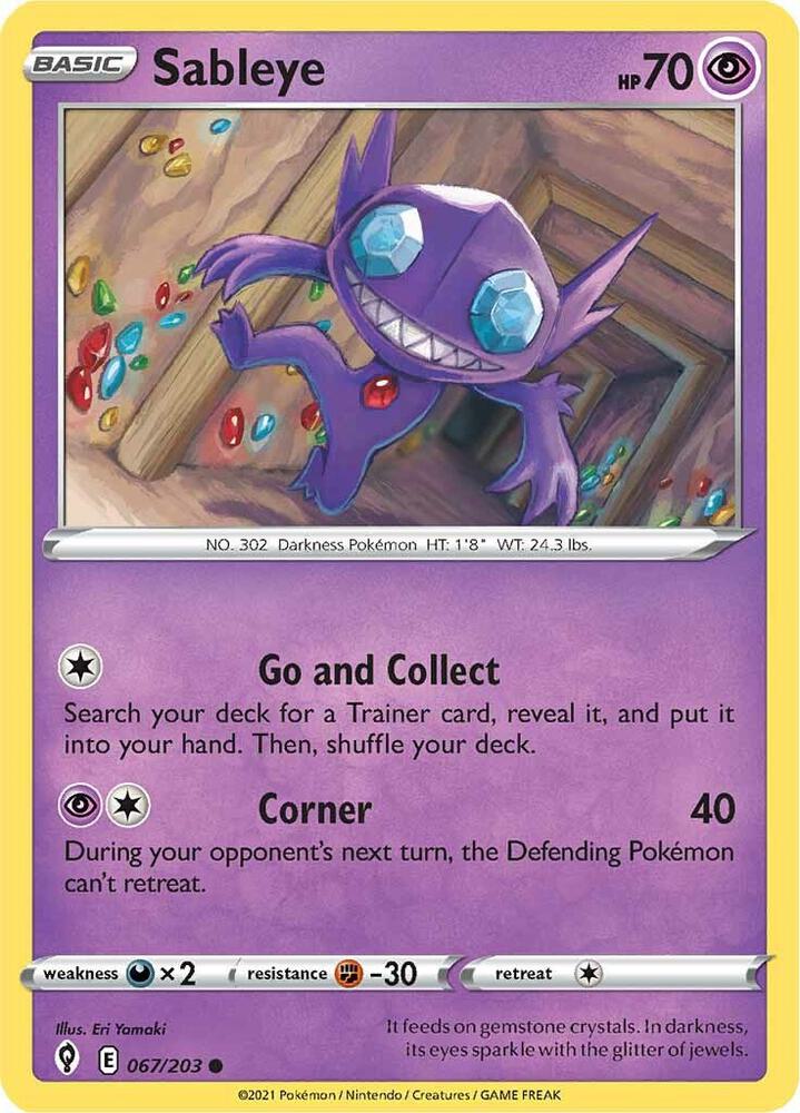 Sableye 067/203 Evolving Skies Pokémon card