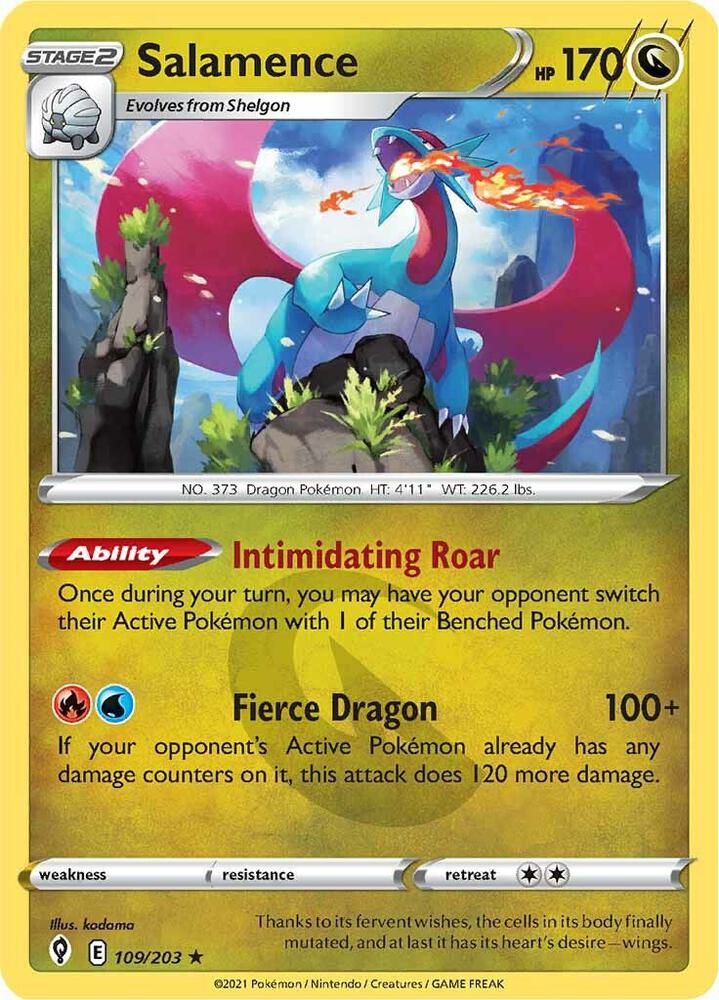 Salamence 109/203 Evolving Skies Pokémon card