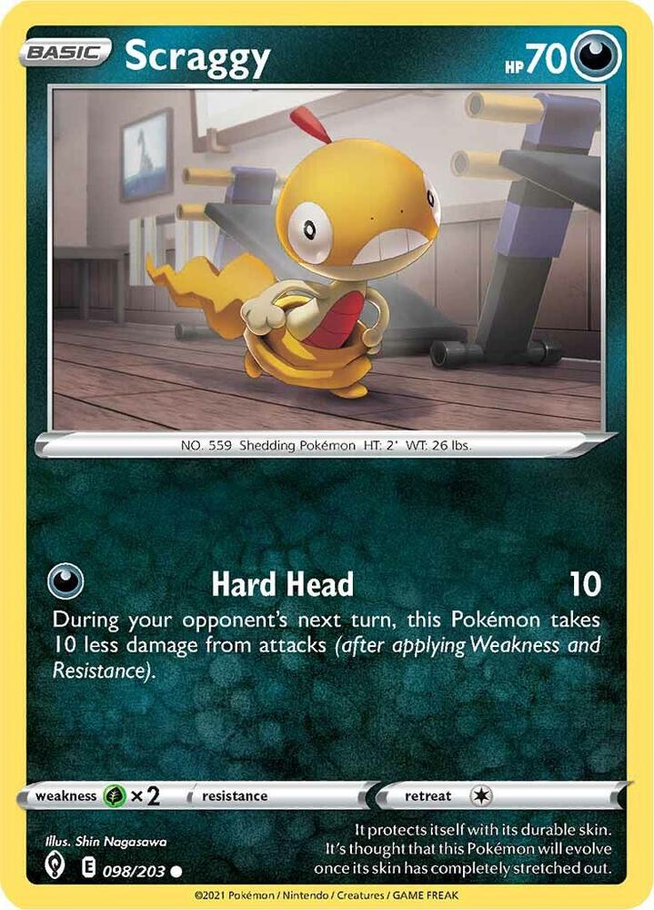 Scraggy 098/203 Evolving Skies Pokémon card