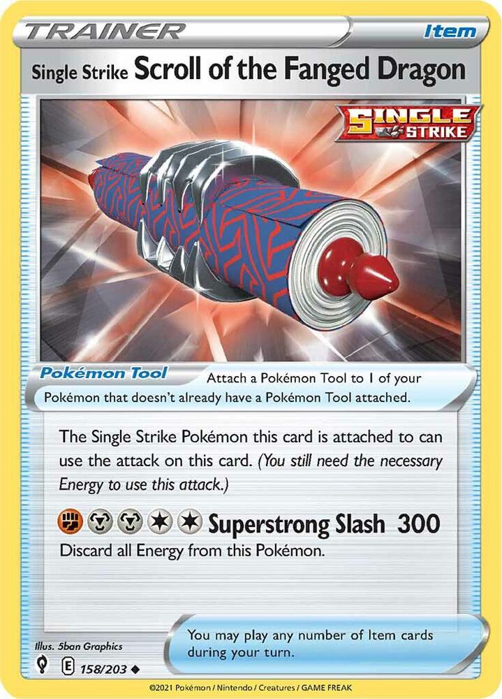 Single Strike Scroll of the Fanged Dragon 158/203 Evolving Skies Pokémon card