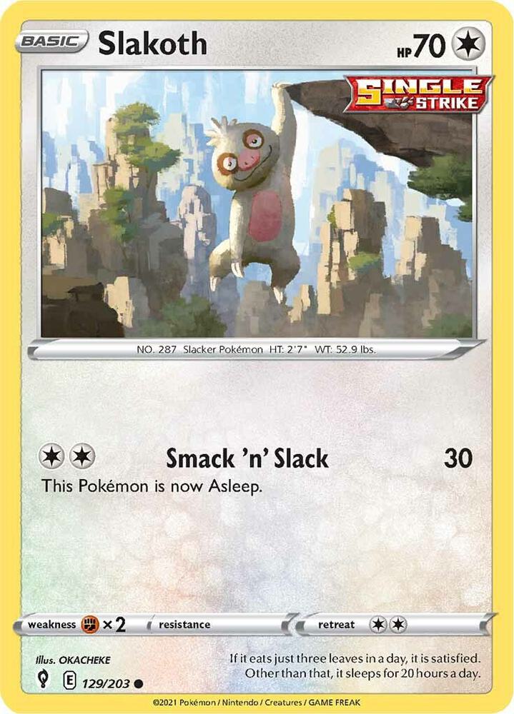 Slakoth 129/203 Evolving Skies Pokémon card