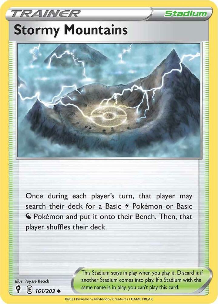 Stormy Mountains 161/203 Evolving Skies Pokémon card