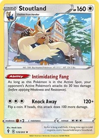 Stoutland 135/203 Rare – Evolving Skies Pokémon card