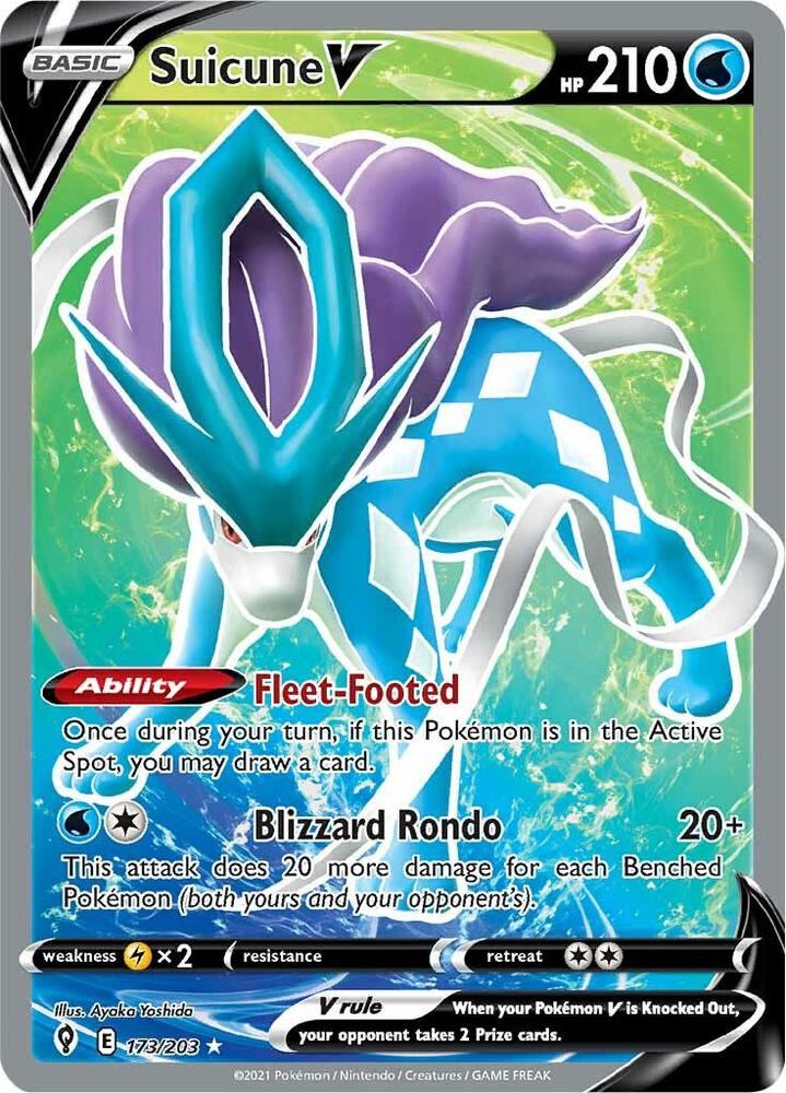 Suicune V 173/203 Evolving Skies Pokémon card