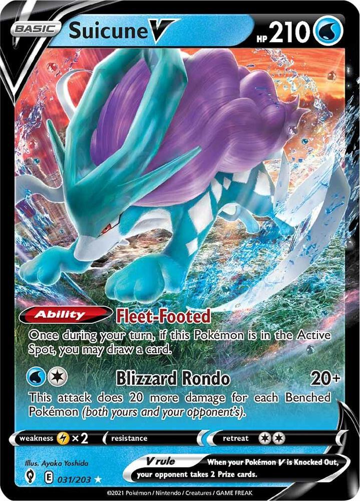Suicune V 031/203 Evolving Skies Pokémon card