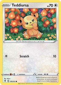 Teddiursa 126/203 Common – Evolving Skies Pokémon card
