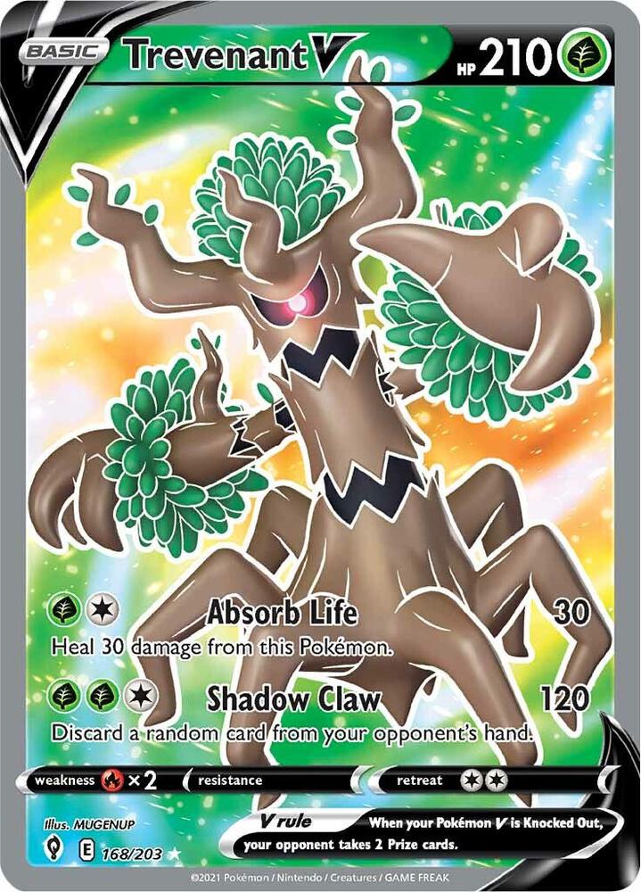 Trevenant V 168/203 Evolving Skies Pokémon card